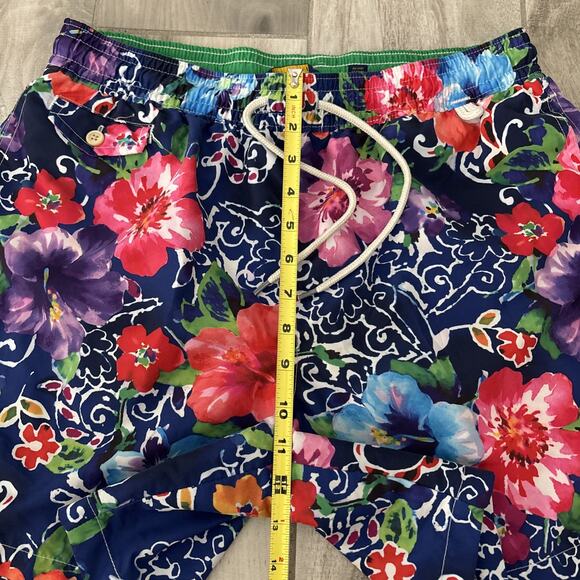 Polo Ralph Lauren Swim Trunks Men L Colorful Floral Hawaiian Shorts Bathing Suit - Picture 8 of 11